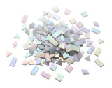 Iridescent Mosaic Tiles 200 Pieces Stained Glass Tile Pieces for Mosaic Craft, 4 Shapes Assortment,Light Smoke
