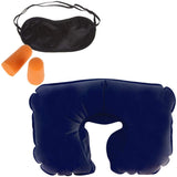 Pretox 3 In 1 Tourist Neck Travel Pillow With Cushion CarEye Maks Sleep Rest Shade And Ear Plug (MultiColour)