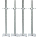 Adjustable Leveling Jack 24 Inch, Galvanized Solid Stem Screw Jack with Base Plate for Scaffolding - 4 Pack