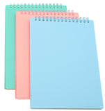 Yansanido Top Bound Spiral Notebook, 3 Pcs 3 Color A5 Size Thick Plastic Hardcover 8Mm Ruled Paper 80 Sheets (160 Pages) Journal