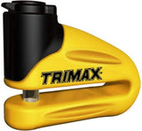 Trimax T665LY Hardened Metal Disc Lock Yellow 10mm Pin (Long Throat) with Pouch & Reminder Cable