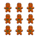 Beadthoven 20pcs Christmas Gingerbread Man Beads Handmade Lampwork Glass Beads Mini Xmas Gingerman Craft Beads Drilled Hole Hand