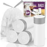 6-Gallon Trash Bags Drawstring Kitchen-Garbage-Bag - Heihaily 4 Rolls 80 Counts Recycled Unscented Office Plastic Can Liner Bath