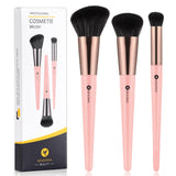 KINGMAS Foundation Makeup Brushes, 3Pcs Kabuki Contour Concealer Makeup Brush Set, Vegan & Cruelty-Free, Synthetic Cosmetic Unde