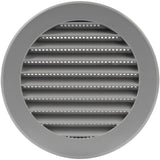 Vent Systems 4'' Inch Gray Soffit Vent Cover - Round Intake or Exhaust Air Vent Louver with Screen Mesh - Air Supply HVAC Ventil