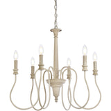 Living District Flynx 6-Light Mid-Century Metal Pendant In Weathered Dove