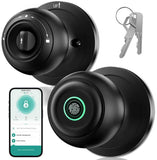 Fingerprint Door Lock, Smart Fingerprint Door Knob with Lock, Biometric Door Lock with App Control & Key, Keyless Thumbprint Ent