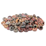 mookaitedecor 25 Pcs Picasso Jasper Large Hole Beads Stone Rondelle Gemstone Loose Beads for Jewelry Making, Bracelet, Macrame P
