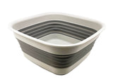SAMMART 8L (2.1 Gallon) Collapsible Tub Foldable Dish Tub Portable Washing Basin Space Saving Plastic Washtub (Grey)