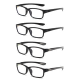 JOON-joon Reading Glasses Men 4 Pairs Ultra Light TR90 Sports Style Blue Light Blocking Readers+2.5(Black&Grey)