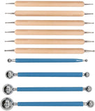ART RANGER 9 Piece Ball and Wooden Dotting Tool Set Embossing Stylus for Clay Pottery Ceramic Nail Art and Polymer Clay