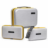 Valmore Jet Kit Travel Combo, Pack Of 3, Hard Shell Organiser, Mini Sling Bag And Vanity Box, Polycarbonate, Unisex, Gadget, Toi