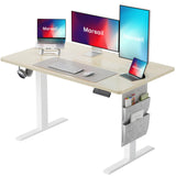 Marsail Standing Desk Adjustable Height Home Office Desk,48x24 Inch Electric Standing Desk, Stand up Desk with Storage Bag,Headp