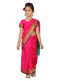 Aarika Girls Rani Colour Saari (SR-20690-RANI-24)