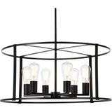 Elegant Lighting Living District Agnys 6 Lights Pendant In Black