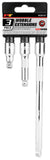 Performance Tool W38157 3 Piece 3/8 Drive Wobble Extension Set (13/4, 3 ,8)