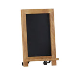 Flash Furniture Canterbury Tabletop Magnetic Chalkboard Sign - Torched Wood Finish - 12 x 17 - Metal Scrolled Legs - Hanging Mes