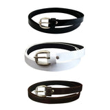 Pinkit Pu Leather Belt Combo Pack For Women/Ladies/Girls (Free Size, Fits Waist Size 26 To 34) Black, White And Brown (Pack Of