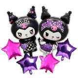 Atpata Funky Sanrio VLBK Foil Balloon Set for Birthday Party Decorations | Cute Cartoon Theme Helium Balloons for Kids Girls Par