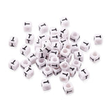FASHEWELRY 300Pcs Cube White Acrylic Letter Beads 6x6mm Letter T Alphabet Beads for DIY Bracelet Necklace Jewelry Making