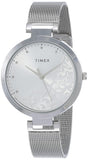 Timex Analog Watch For Women With Silver Round Dial & Silver Stainless Steel Bracelet Band Water Resistant Women'S Wrist Watches
