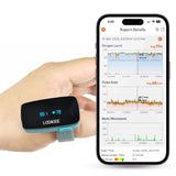 LOOKEE O2-Tracker Ring Continuous Pulse Oximeter - Wearable Oxygen Monitor with Vibration Reminder for Low O2 - Rechargeable Blo