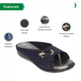 Ortho Joy Fancy Doctor Slippers | Soft Slipper For Women | Comfortable Footwear For Women Stylish,Navy Blue,7,B09VLC3PYW