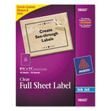 Avery Full Sheet Printable Shipping Labels, 8.5 x 11, Matte Clear, 10 Blank Mailing Labels (18665)