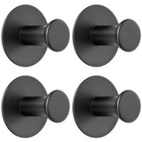 SAYAYO Self Adhesive Hooks for Hanging, Coat Hooks Wall Mount Matte Black Towel Hook for Bathrooms, Stick on Hook SUS304 Stainle
