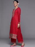 Libas Women'S Silk Blend Kurta Sets (33419O_Magenta Magenta Xl