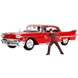 Jada Toys 1:24 Nightmare 57 Cadillac W/Figure, Red, Standard, 26066