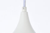 Living District Nora 1-Light Mid-Century Aluminum Pendant In White Finish