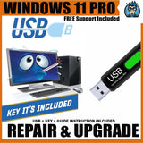USB Compatible with Windows 11 professional 64 Bit USB With Key, Recovery, Restore, Repair Boot Disc, and Install to Factory Def