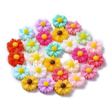 Beadthoven 200pcs 11mm Tiny Resin Flower Cabochons Mixed Colors No Hole Daisy Flatback Charms Mini Flowers Cameo Charms Jewelry