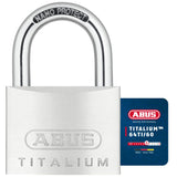 ABUS Titalium 64TI/60 Padlock - Basement Lock with Lock Body Made of Special Aluminium - Hardened Steel Shackle - ABUS Security