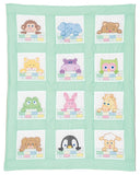 Jack Dempsey Stamped White Nursery Quilt Block 9X9, 12/pkg, PeekABoo