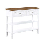 Convenience Concepts Country Oxford 2-Drawer Console Table, Driftwood/White