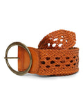 Art N Vintage WomenS Leather Belts For Jeans Dresses Fashion Waist Belt For Ladies With Metal Buckle Tan (32 34)