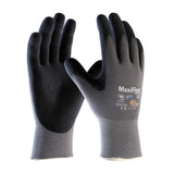 PIP 2X MaxiFlex Ultimate ADAPT Black Nitrile Palm and Finger Coated Work Gloves with Nylon and Lycra Liner and Continuous Knit