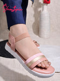 Shoetopia Women'S Flat Sandal-8 Kids Uk (Snd-Time-Pink)-Eu41,Pink,8,B0D14F8YY3