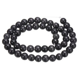 HARFINGTON 48pcs Black Cat's Eye Stone Beads 8mm Round Smooth Gemstone Crystal Loose Bead for Jewelry Making Bracelets Necklace