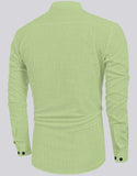 Bellstone Men'S Cotton Blend Solid Regular Shirt (Kurta800_Light Green_L