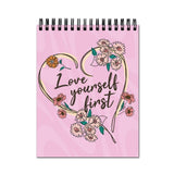 Vprint Love Yourself First Spiral Wiro Unruled Blank Pages Notebook Diary Journal Drawing Book Potrait A4 (Size 8X11)