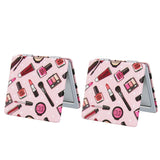 PDOZV Pocket Mirror for Women, 2 Pcs Square 2.8PU Common Style Double Sided 1X/3X Mirror for Purse Travel Compact Mirror (Cn