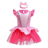 Dressy Daisy Infant Baby Girl Princess Romper Costumes Onesie Dress Bodysuit with Headband Halloween Birthday Party Fancy Outfit