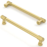 Asidrama 10 Pack 7 Inch(177mm) Brushed Gold Cabinet Pulls Knurled Cabinet Handles Cupboard Handles Gold Kitchen Cabinet Hardware