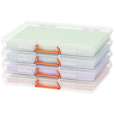Lifewit 12.6 x 9.6 Paper Storage Boxes, Board Game Container with Secure Latch, Plastic Portable Organizer with Handle & Labels