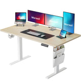 Marsail Electric Standing Desk Adjustable Height Home Office Desks 55x28 with Storage Bag,Sit Stand up Desks for Study,Writing,W