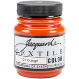 Jacquard Fabric Paint for Clothes 2.25 Oz Textile Color Orange Leaves Fabric Soft Permanent and Colorfast Professional Qua