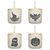 4 Pieces Halloween Waterproof Fabric Bucket - Trick or Treat Reusable Container, Goody Bags, Party Decoration, Candy Basket, Tot
